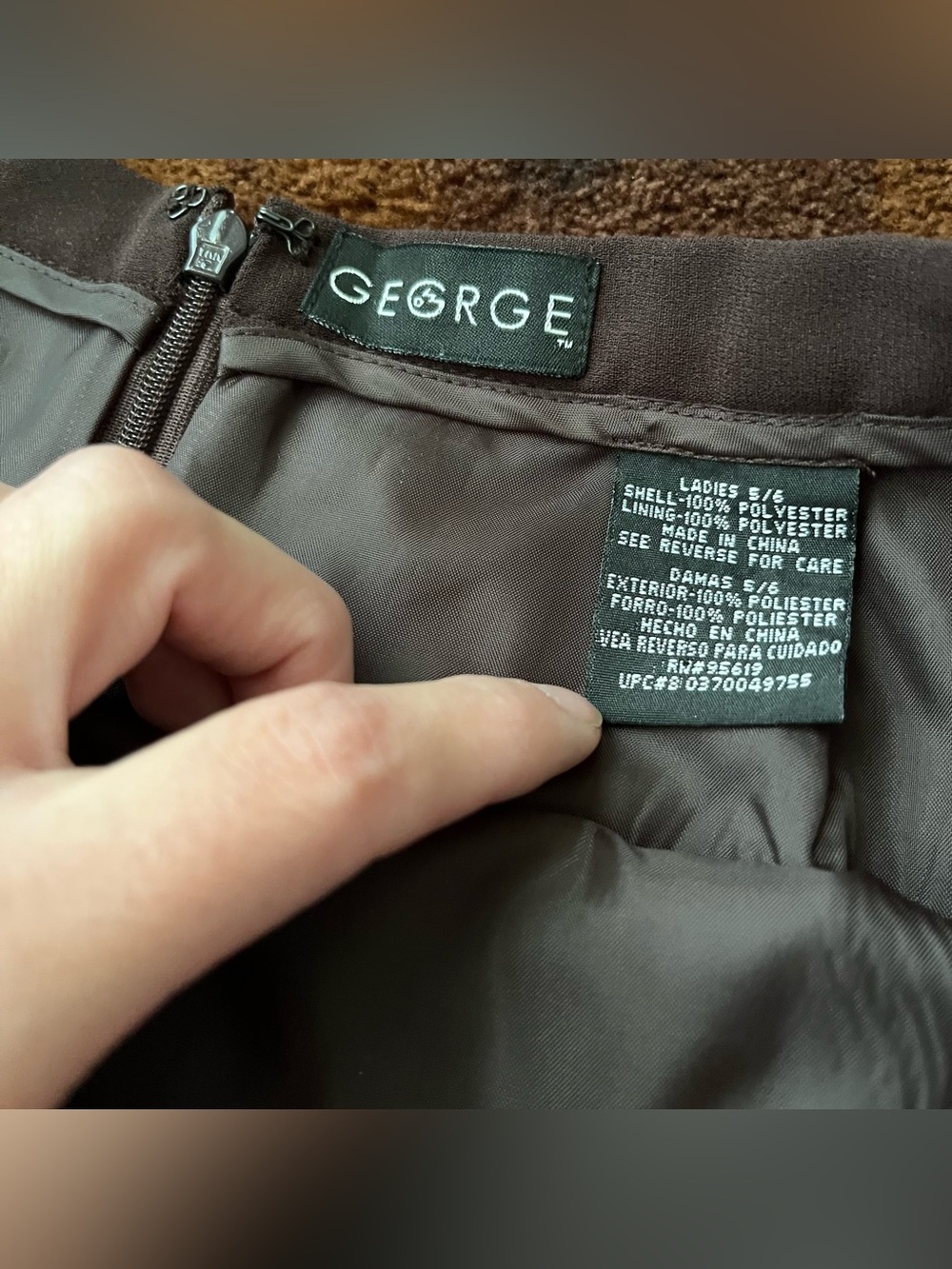 VTG 90’s George Mini Skirt | Chocolate Brown | High Waisted | Size: Ladies 5/6 - Picture 3 of 4